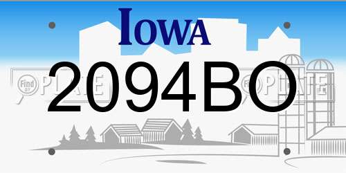 2094BO Iowa License Plate