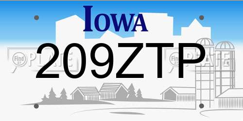 209ZTP Iowa License Plate