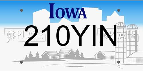 210YIN Iowa License Plate
