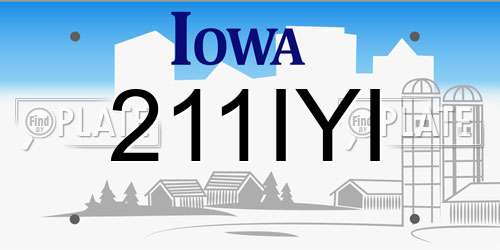 211IYI Iowa License Plate