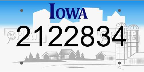 2122834 Iowa License Plate