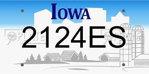 2124ES Iowa License Plate