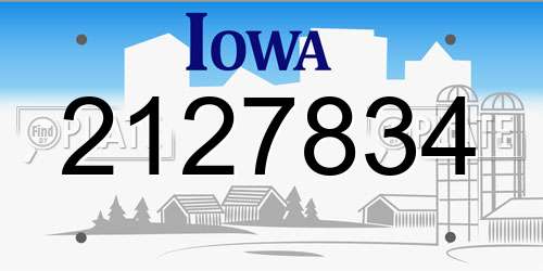 2127834 Iowa License Plate