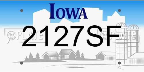 2127SF Iowa License Plate