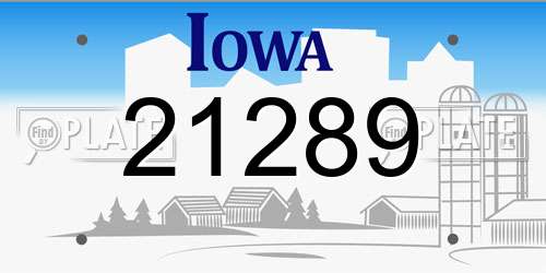 21289 Iowa License Plate