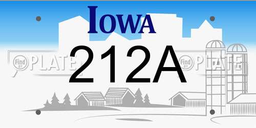 212A Iowa License Plate