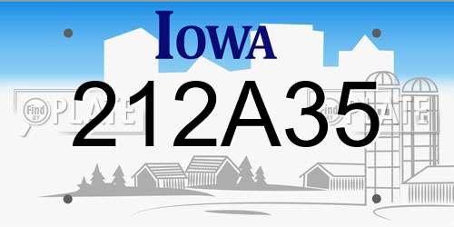 212A35 Iowa License Plate