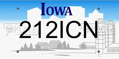 212ICN Iowa License Plate