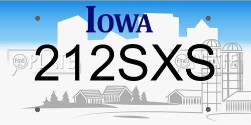212SXS Iowa License Plate
