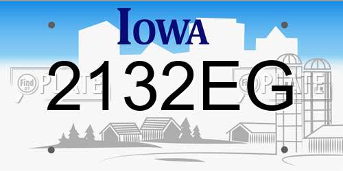 2132EG Iowa License Plate