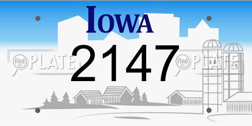 2147 Iowa License Plate