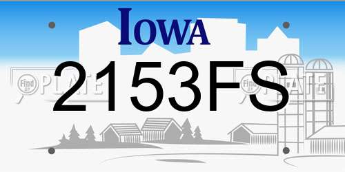 2153FS Iowa License Plate