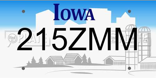 215ZMM Iowa License Plate