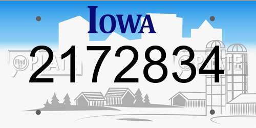 2172834 Iowa License Plate