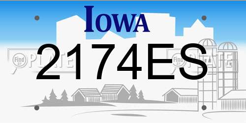 2174ES Iowa License Plate
