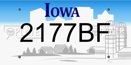 2177BF Iowa License Plate
