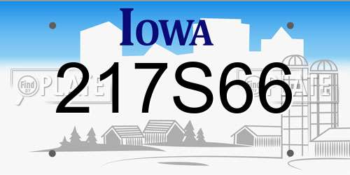 217S66 Iowa License Plate