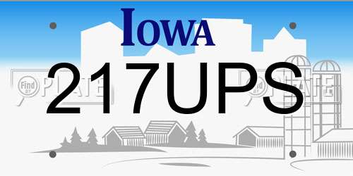 217UPS Iowa License Plate