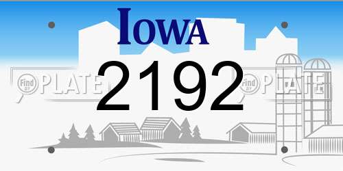 2192 Iowa License Plate