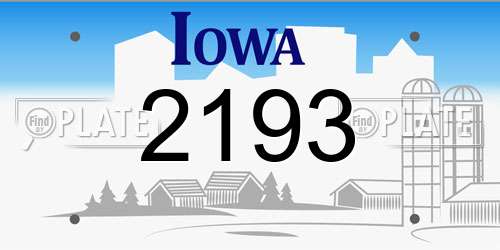 2193 Iowa License Plate