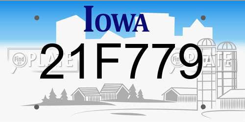 21F779 Iowa License Plate