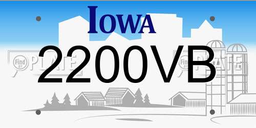 2200VB Iowa License Plate