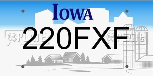220FXF Iowa License Plate