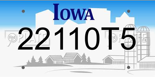 22110T5 Iowa License Plate