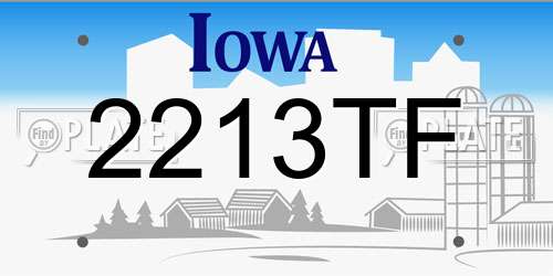 2213TF Iowa License Plate