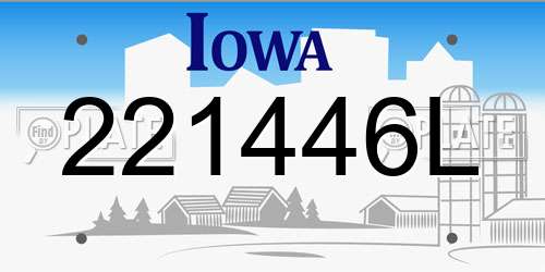 221446L Iowa License Plate