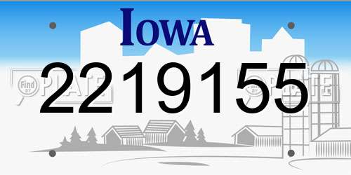 2219155 Iowa License Plate