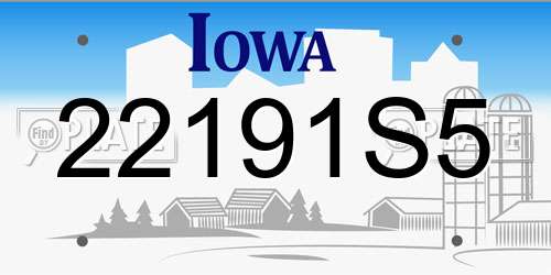 22191S5 Iowa License Plate
