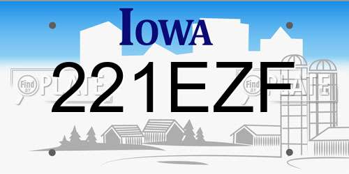 221EZF Iowa License Plate