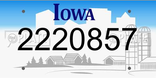 2220857 Iowa License Plate