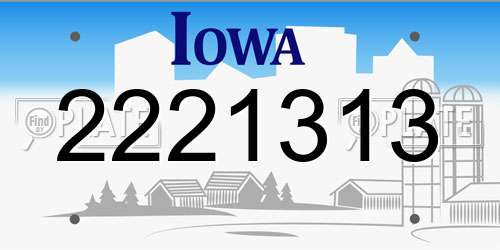 2221313 Iowa License Plate