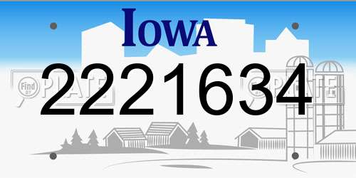 2221634 Iowa License Plate