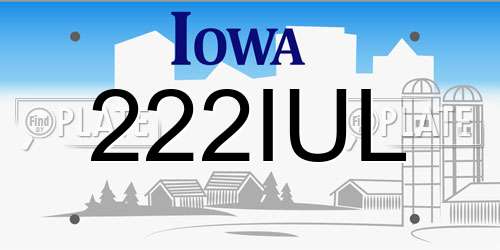 222IUL Iowa License Plate