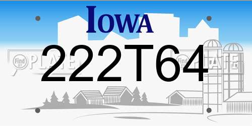 222T64 Iowa License Plate