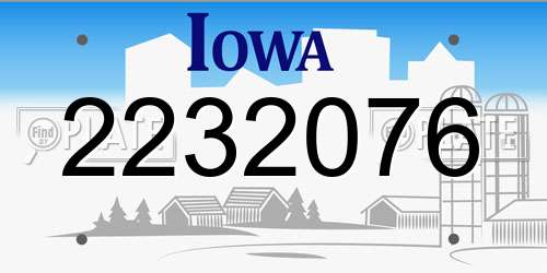 2232076 Iowa License Plate