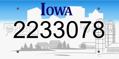 2233078 Iowa License Plate