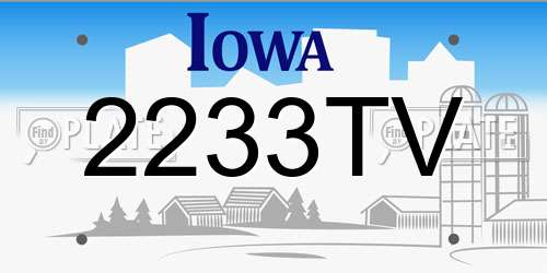 2233TV Iowa License Plate