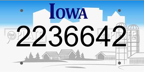 2236642 Iowa License Plate