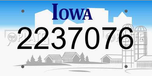 2237076 Iowa License Plate
