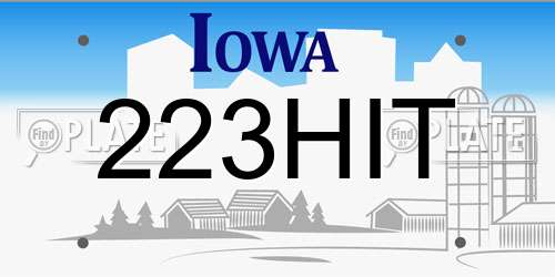 223HIT Iowa License Plate