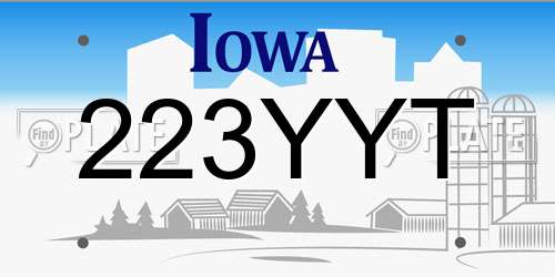 223YYT Iowa License Plate