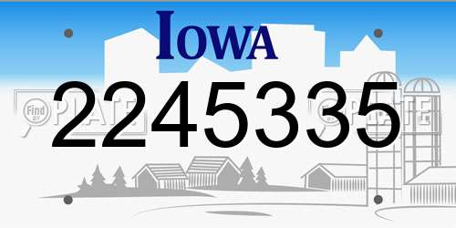 2245335 Iowa License Plate