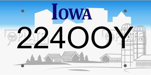 224OOY Iowa License Plate