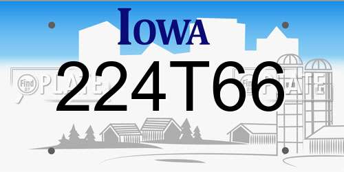 224T66 Iowa License Plate