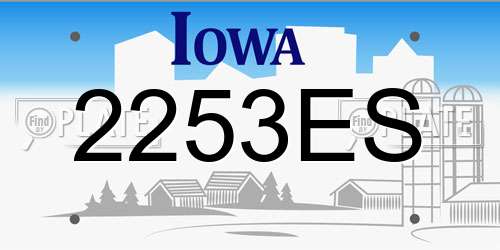 2253ES Iowa License Plate