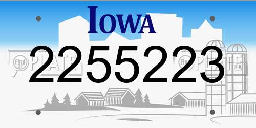 2255223 Iowa License Plate
